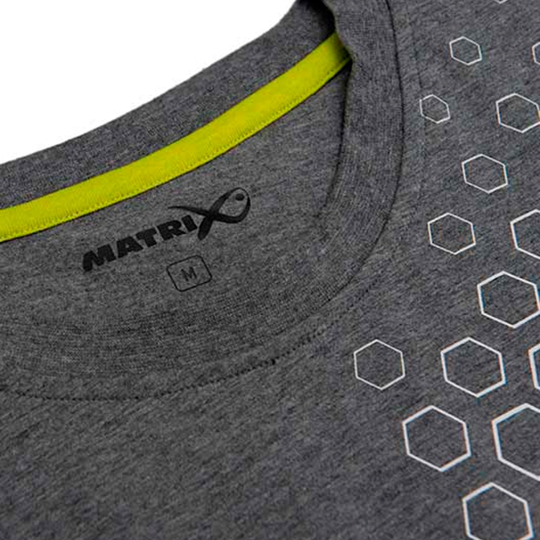 Matrix Hex Print T-Shirt - Grey