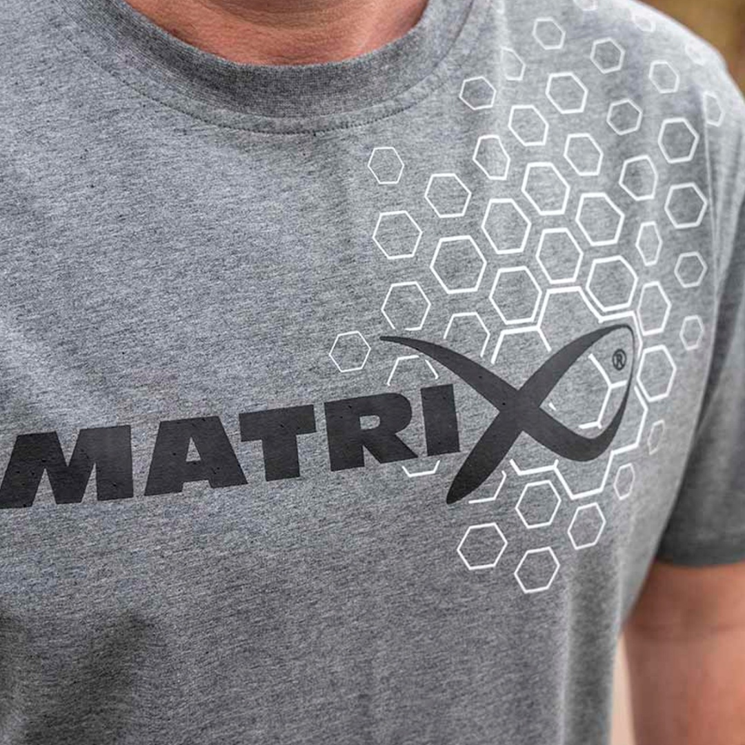 Matrix Hex Print T-Shirt - Grey