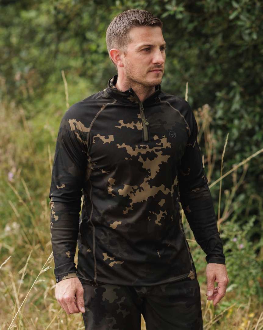 Korda Kool UPF Zip Jersey Dark Camo