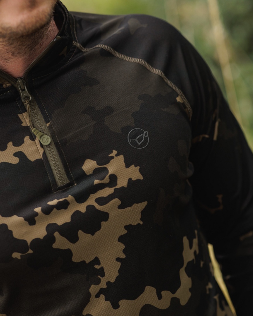 Korda Kool UPF Zip Jersey Dark Camo