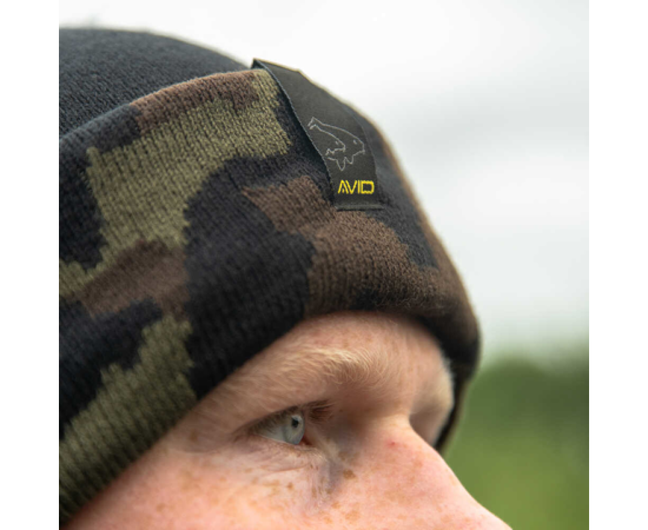 Avid Carp Black and Camo Beanie