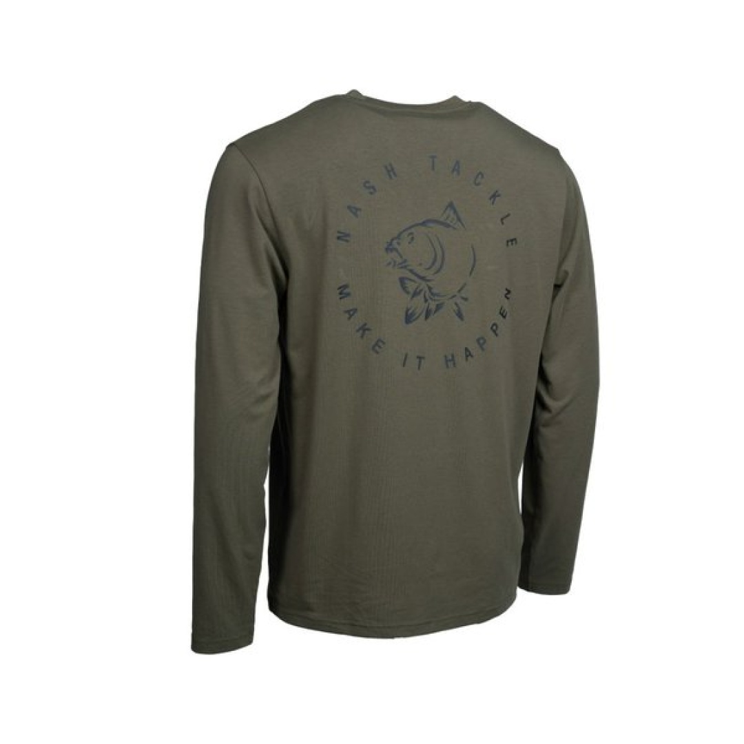 Nash Make It Happen Carp Logo Long Sleeve T Shirt - Green