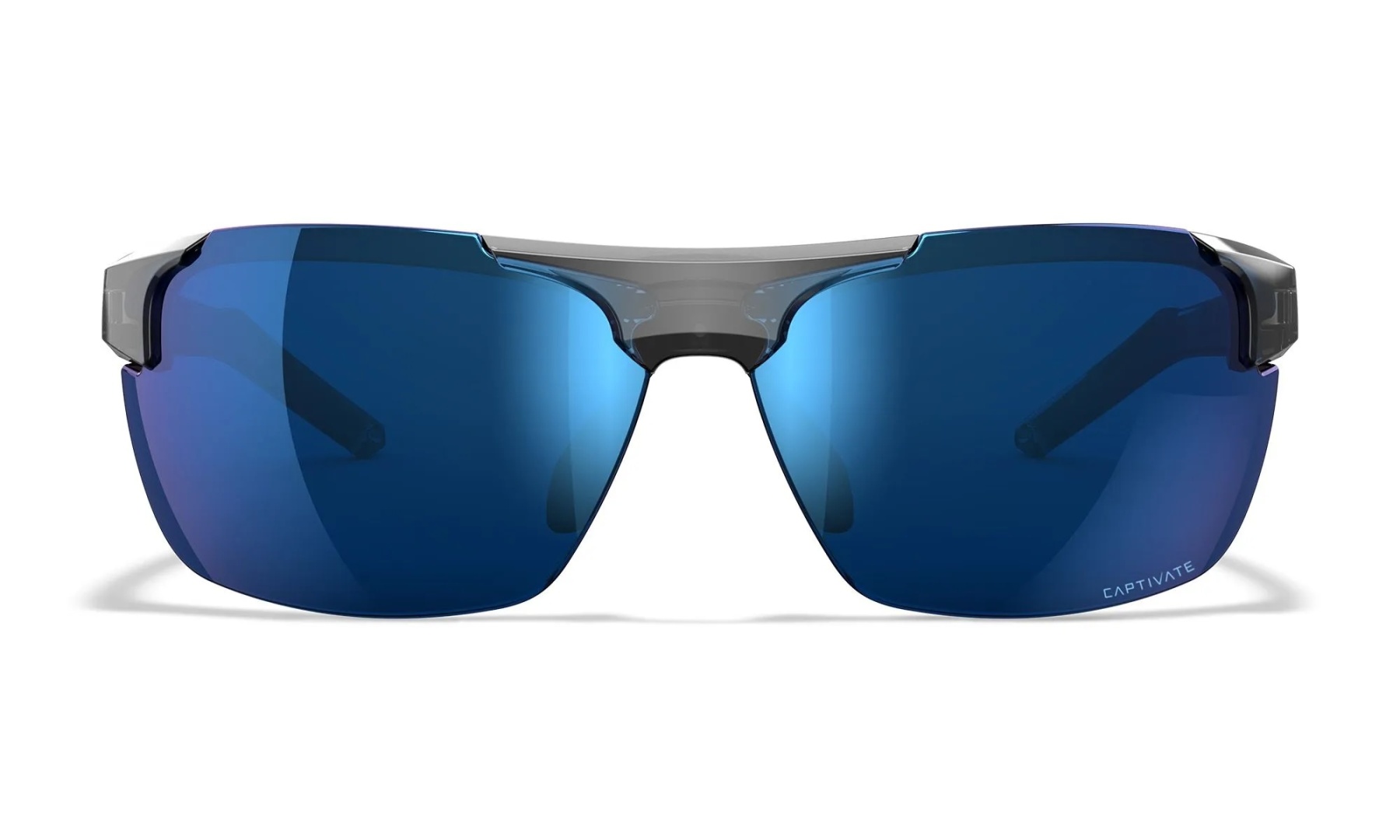 WileyX PRIME Captivate Polarized Blue Mirror Grey Gloss Crystal Grey Frame