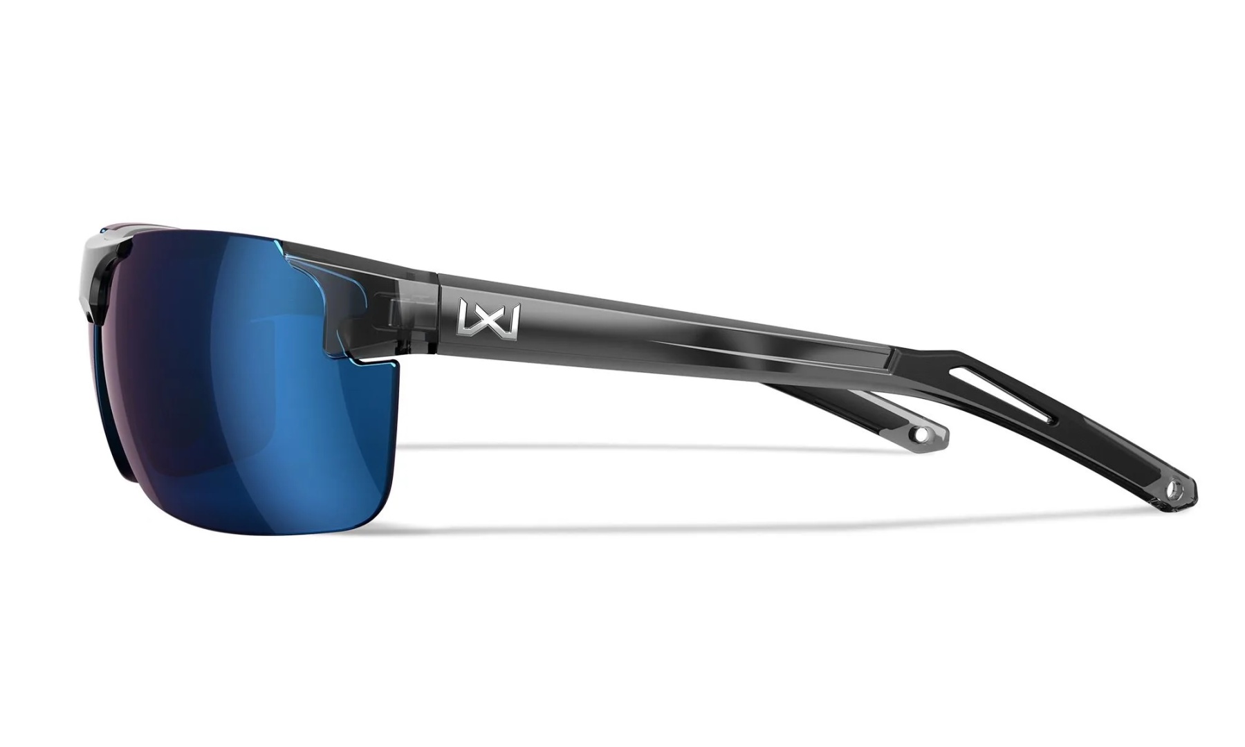 WileyX PRIME Captivate Polarized Blue Mirror Grey Gloss Crystal Grey Frame