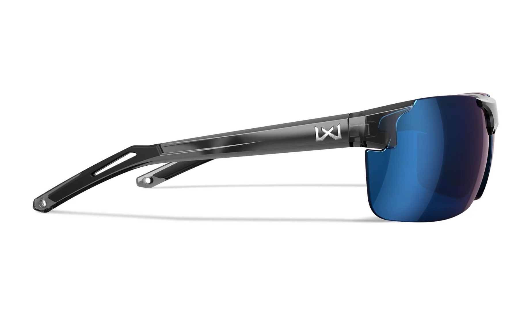 WileyX PRIME Captivate Polarized Blue Mirror Grey Gloss Crystal Grey Frame